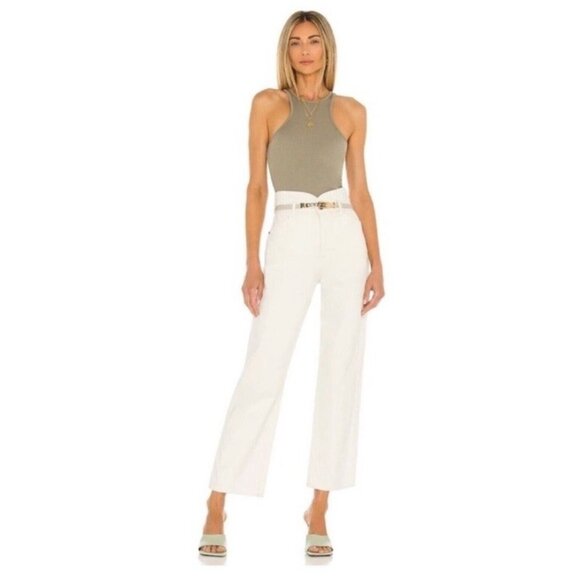 VERONICA BEARD Women's Sz 24 Blake Classic High Rise Straight Jeans in Ecru - Picture 1 of 10